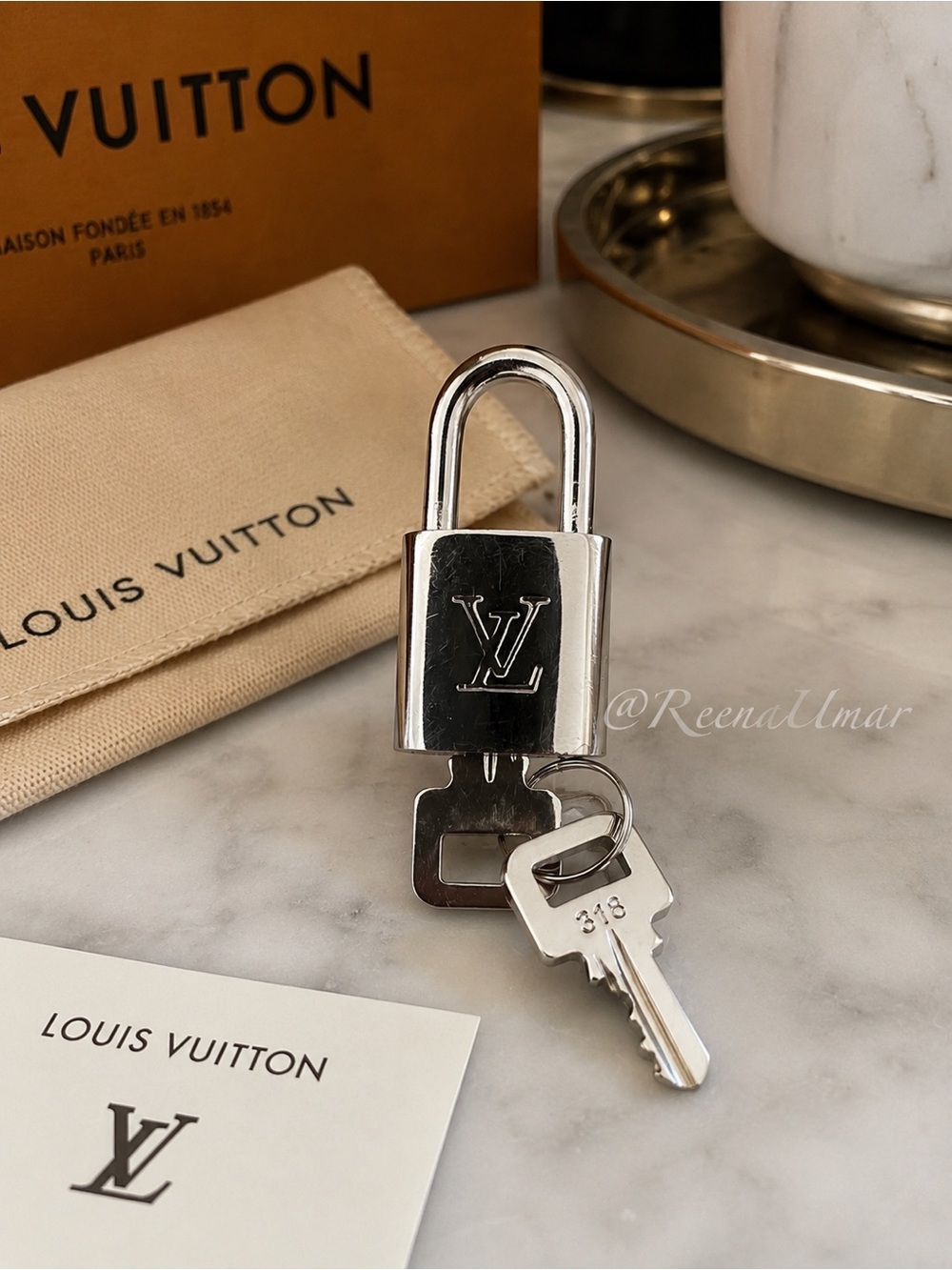Authentic Louis Vuitton Silver Padlock & Keys – Used